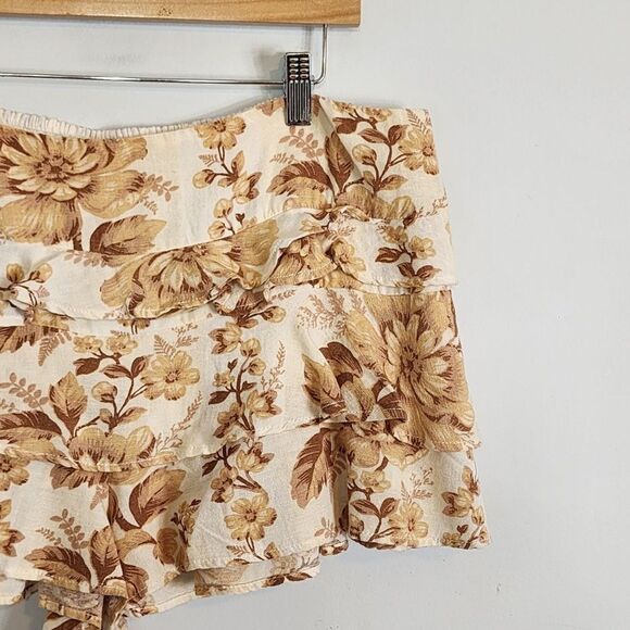 NWT Free People Days Gone By Womens Floral Tiered Cotton Linen Shorts Size XL - Picture 5 of 11